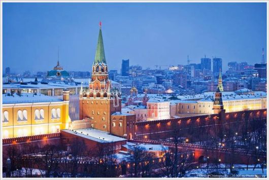 Beautiful Night Views of Moscow, Russia 