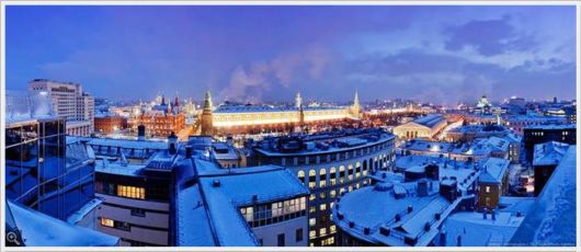 Beautiful Night Views of Moscow, Russia 