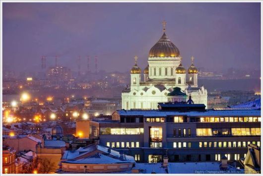Beautiful Night Views of Moscow, Russia 