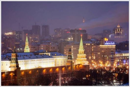 Beautiful Night Views of Moscow, Russia 