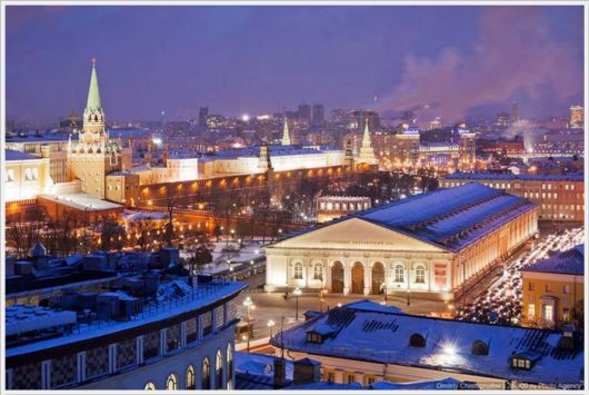 Beautiful Night Views of Moscow, Russia 