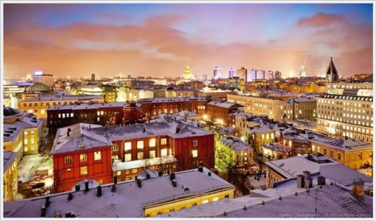 Beautiful Night Views of Moscow, Russia 