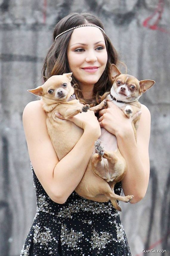 Beautiful Katharine McPhee With Her Dogs | GlamGalz.com